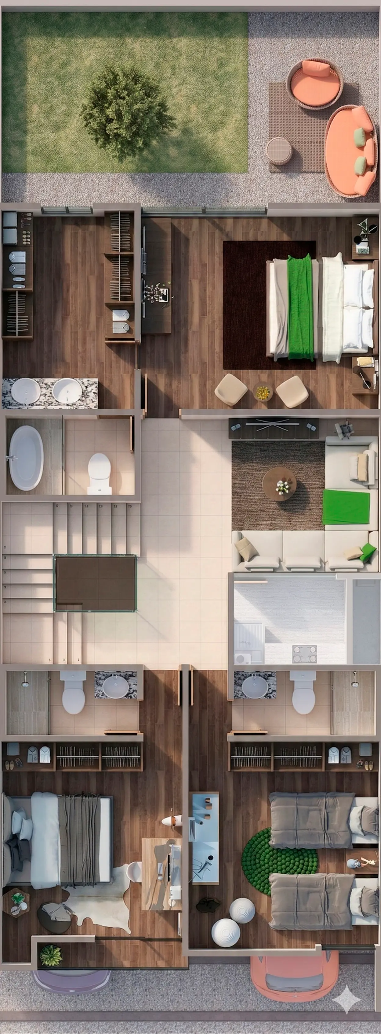 Plano arquitectónico de Planta Alta del modelo Niza en San Luis Potosí