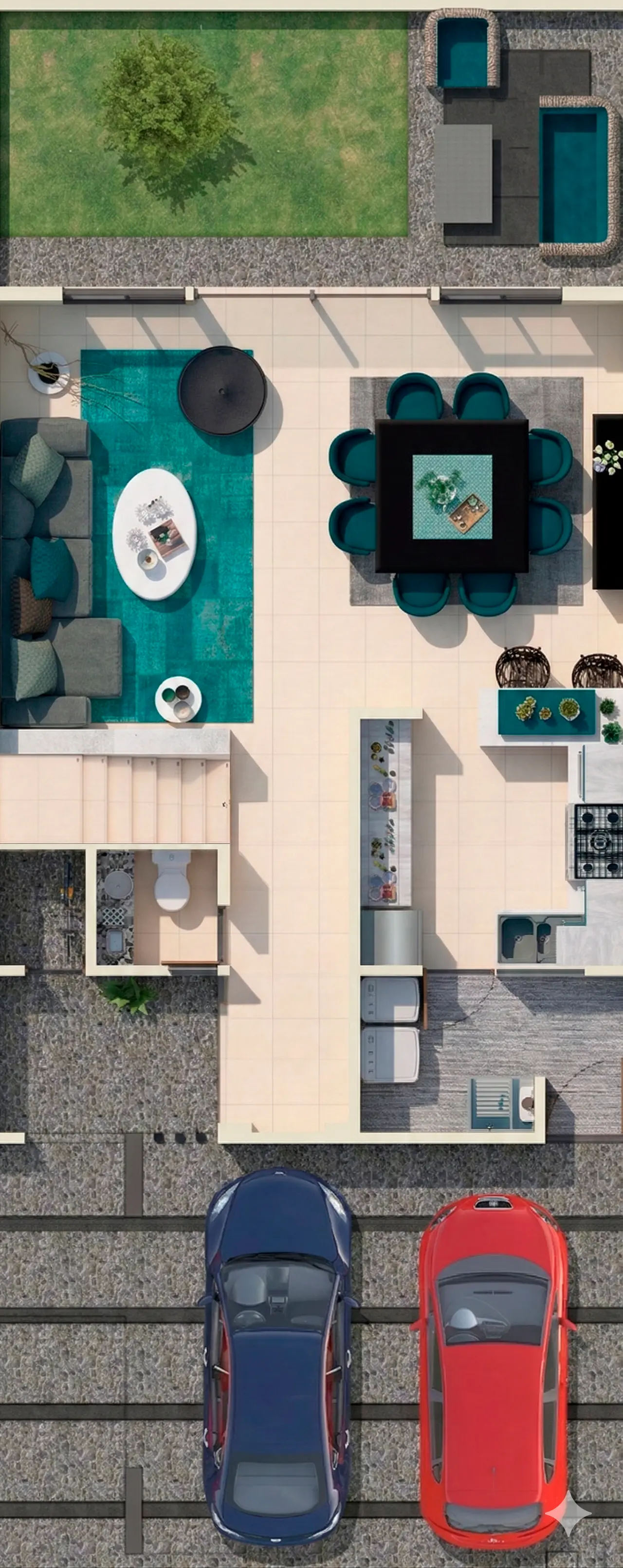 Plano arquitectónico de Planta Baja del modelo Verona con 3 hab.